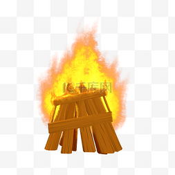燃烧的木头图片_木头柴火篝火