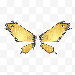 黄色蝴蝶翅膀图片_黄色机械翅膀