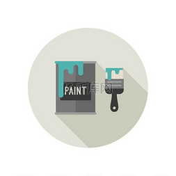 油漆刷和油漆桶.. 油漆刷和油漆桶