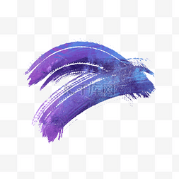 丙烯颜料笔刷紫蓝色色块