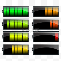 手机ui图标设计图片_电池立体充电红色光效能源状态