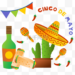 墨西哥小镇图片_热烈地庆祝墨西哥Cinco de Mayo节