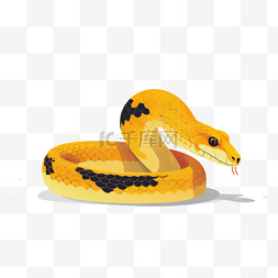 手绘动物扁平素材蛇毒蛇(2)