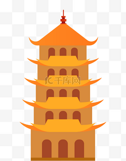 矢量中国风高塔建筑