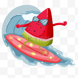夏季勇敢冲浪水果西瓜