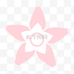 樱花花瓣图片_手绘多边形粉色樱花花瓣