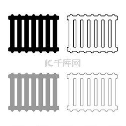 铸铁电池加热散热器图标轮廓设置