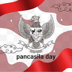 哈萨克国旗图片_Hari Lahir Pancasila印度尼西亚Pankasa黑