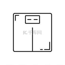 磅秤轮廓图标重量控制细线象形图