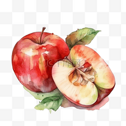 水果苹果图片_卡通手绘夏季水果苹果