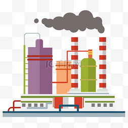 工厂污染图片_天然气能源工业扁平