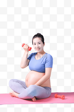 孕妇健康减肥健身运动哑铃