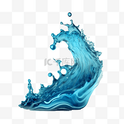 下来图片_蓝色海浪水液体水流