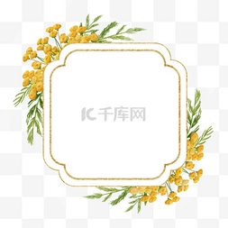 艾菊花卉水彩创意边框