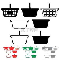 购物篮黑红绿灰不同款式