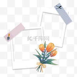 diy图片_含苞待放花朵手账花卉相框