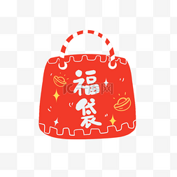 福贴插画图片_福袋日本新年祝福的幸运袋