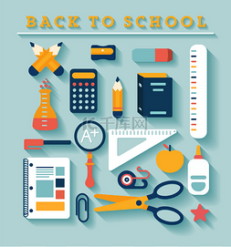 Back to school icons set