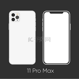 smartphone图片_新发布的White Smartphone 11 Pro，正面