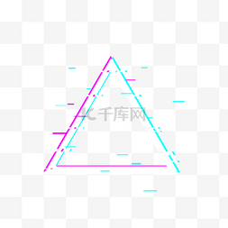 几何三角图片_霓虹故障风格几何三角边框