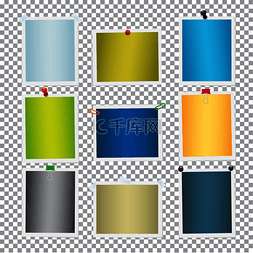 别针图片_带有别针和剪辑集的图片的彩色框