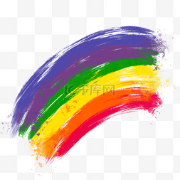 抽象彩虹颜料质感触感笔刷