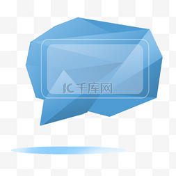 多边形立体背景图片_蓝色多边形立体气泡对话框