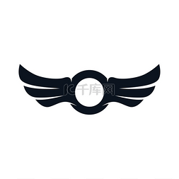 首字母翅膀标志标识。