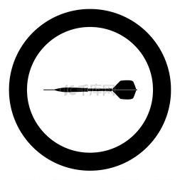 Dart 箭头黑色图标在圆形矢量插图