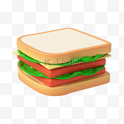 饭团三明治图片_3DC4D立体早餐三明治