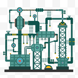 工厂机械抽象机器管道图形