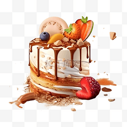 草莓蛋糕图片_精美甜点蛋糕食物