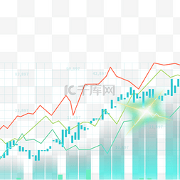 金融线图图片_彩色线条股票k线图