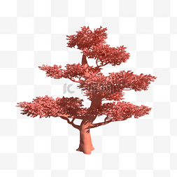 C4D粉色浪漫树木模型