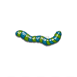 条纹蓝绿色蚯蚓分离爬行害虫可转