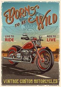 老式摩托车海报