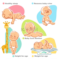 快乐成长健康成长图片_新生婴儿护理插图.