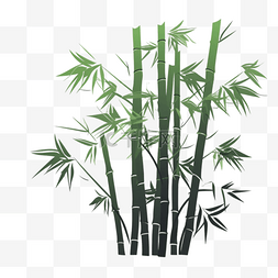卡通手绘户绿色竹子