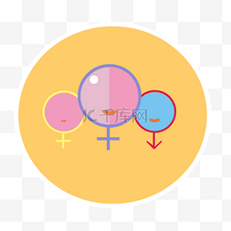 彩色的气球插画图片_性别图男性女性图片创意卡通