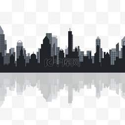 城市高楼天际线剪影