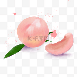 粉色水蜜桃图片_美丽的夏季水果水彩桃子水蜜桃