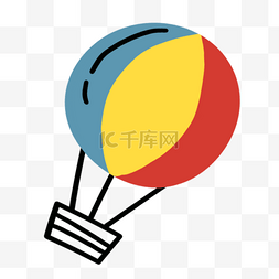 抽象线条动物涂鸦彩色热气球