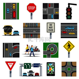 道路交通标志图片_交通灯标志和法规道路交叉口安全