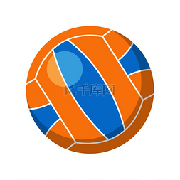 沙滩足球沙滩排球图片_排球矢量扁平式设计运动装备和库