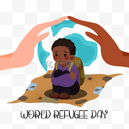 简单创意世界难民日