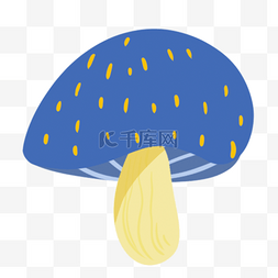可爱音符贴纸图片_卡通嬉皮士贴纸可爱蓝色蘑菇