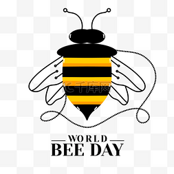 黑黄交替色彩可爱蜜蜂世界蜜蜂日