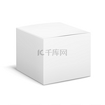 白色的空盒子立体化妆品纸板箱角度视图带阴影的空白包装医药产品包装模板为品牌制作逼真的模型广告矢量三维孤立插图白色的空盒子立方体化妆纸板箱角度视图