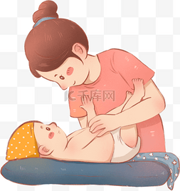 发烧的宝宝图片_婴儿新生儿护理换尿布