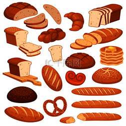 卡通面包面包黑麦制品小麦和全麦